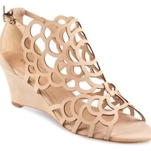 NWT Klub Nico Millie Wedge Sandal - Nude Nubuck